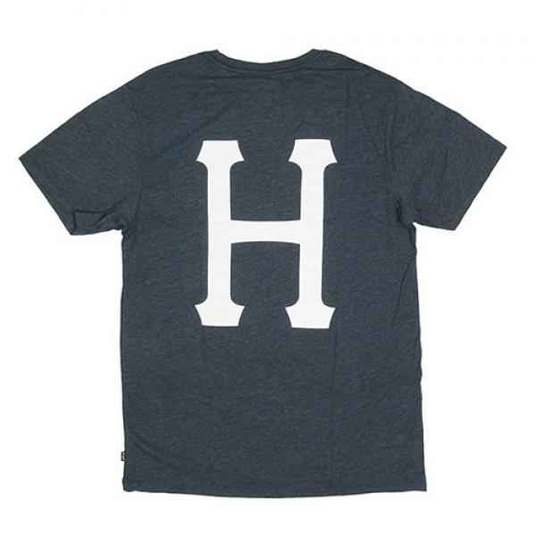 CLASSIC H POCKET TEE-NAVY HEATHER
